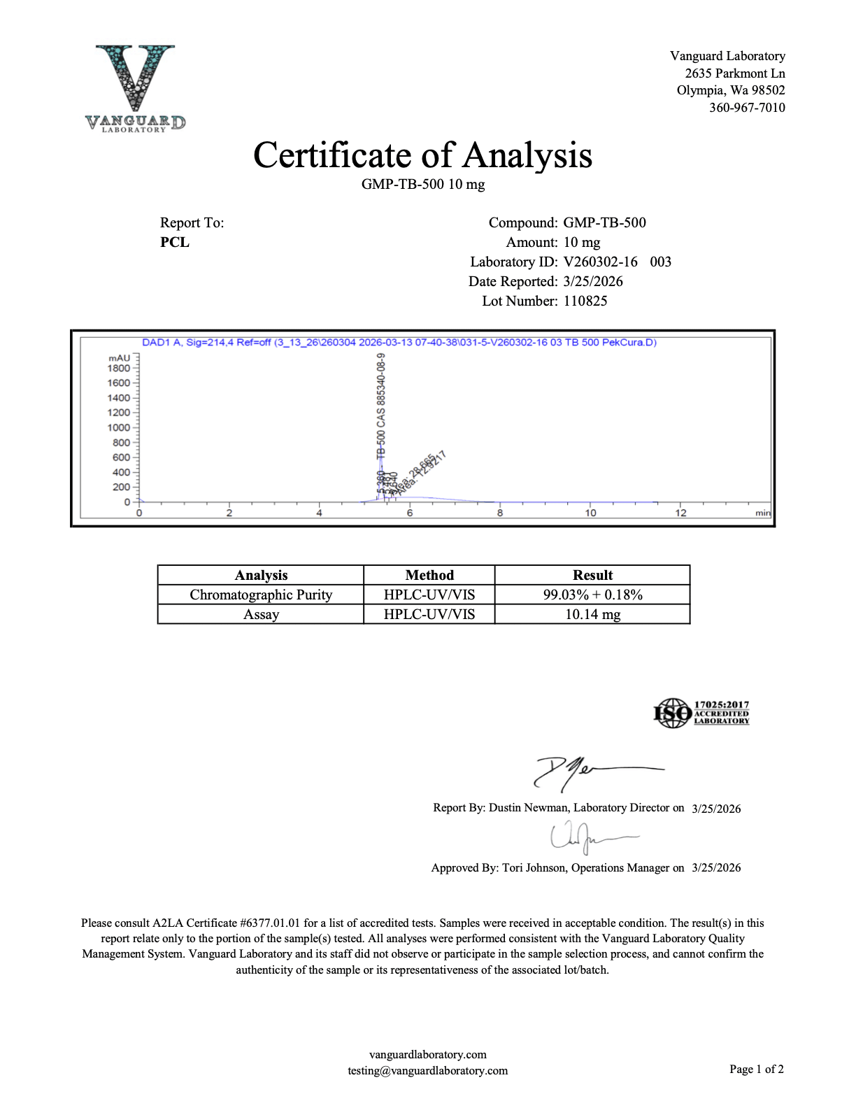 V260302-16 GMP-TB-500-10mg Report 003